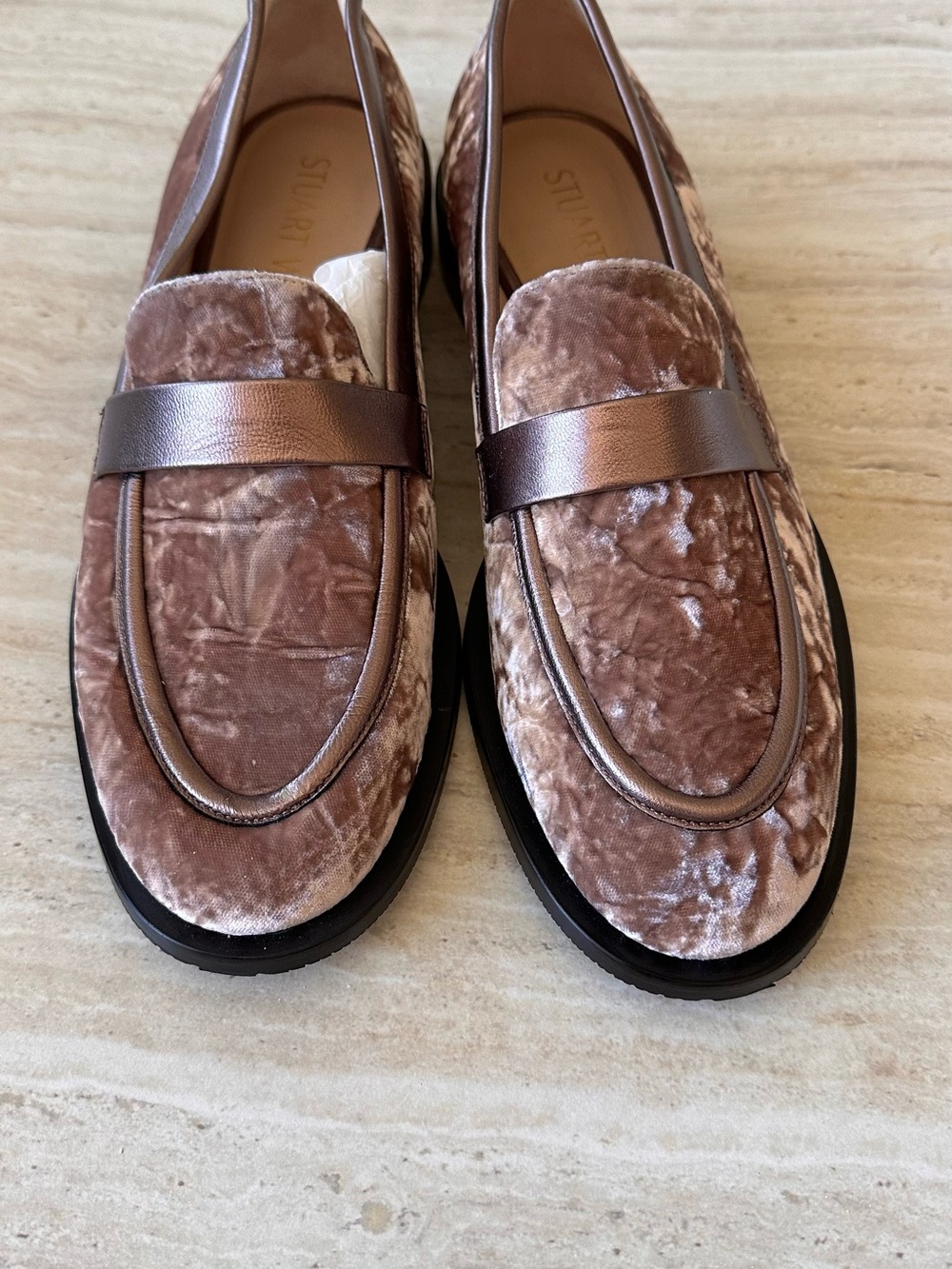 NWOT - Stuart Weitzman Soho Crushed Velvet Platform Loafers - Women’s 8.5B